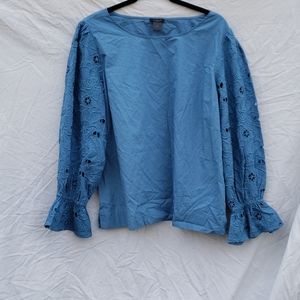 Blue Cotton Ann Taylor Shirt